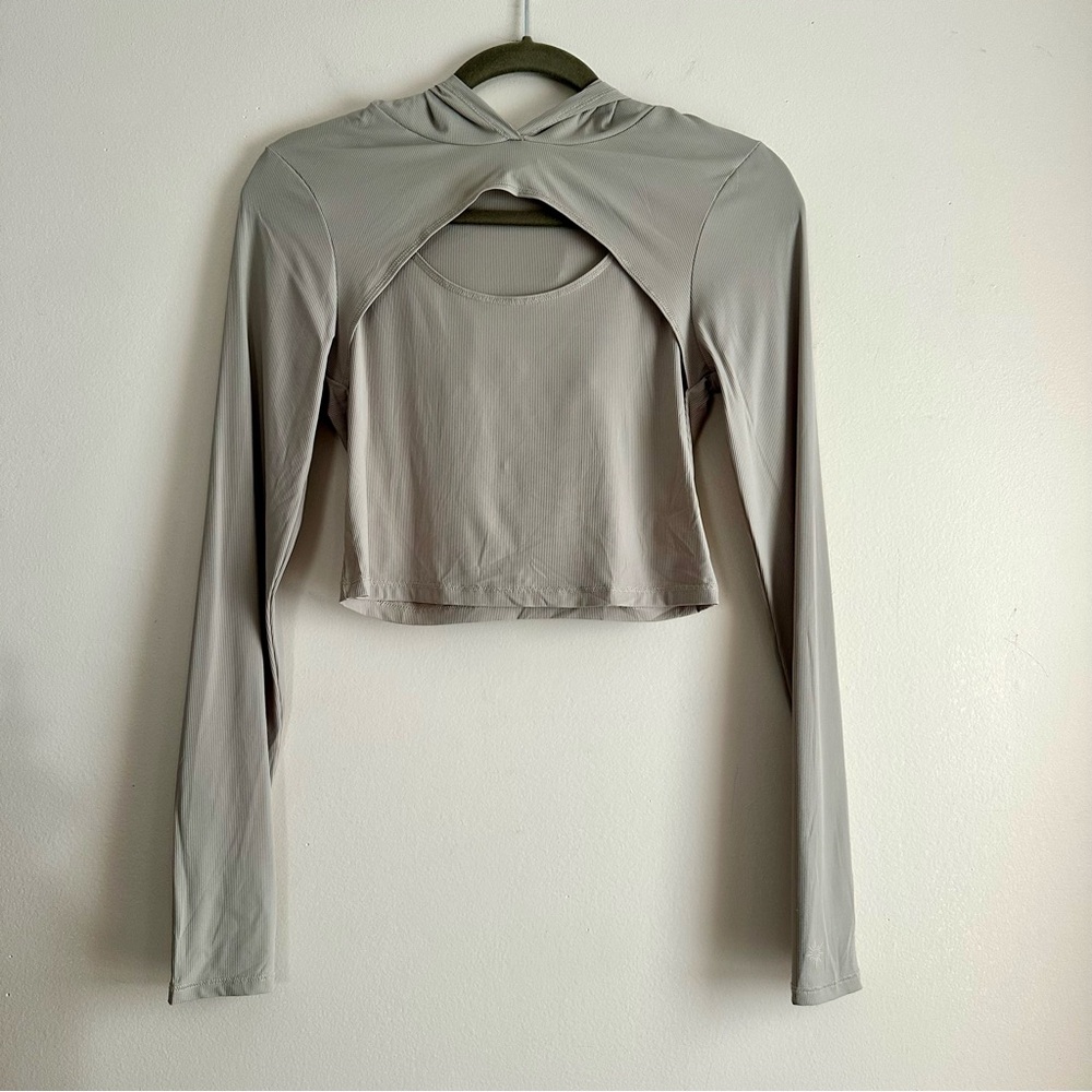 Offline‎ by Aerie • Layered Crop Athletic Hoodie Top